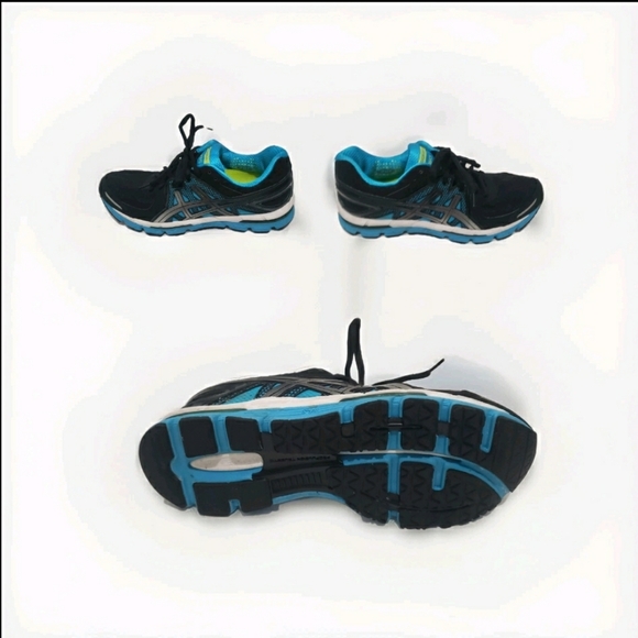 Asics Womens 9 Men's 7.5 Gel Excel 33 Running Athletic Black Blue Gym Workout. - Picture 1 of 11